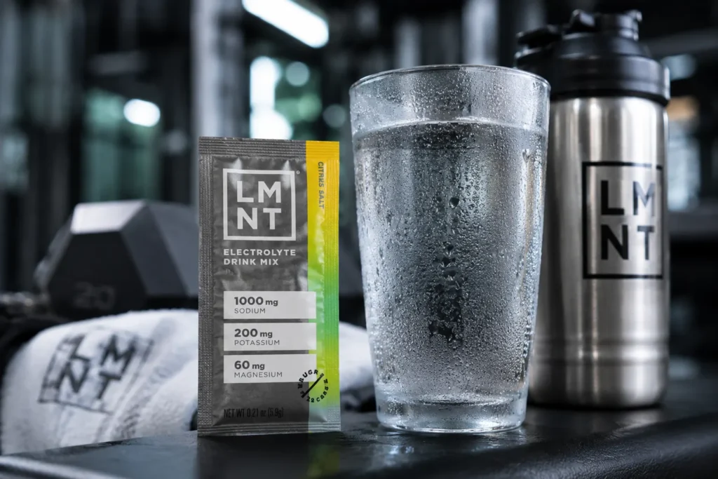 LMNT electrolyte drink packets for keto, fasting, and athletic hydration.