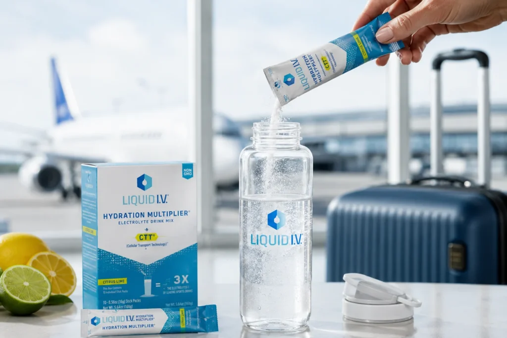 Liquid IV hydration drink mix for everyday hydration and travel.