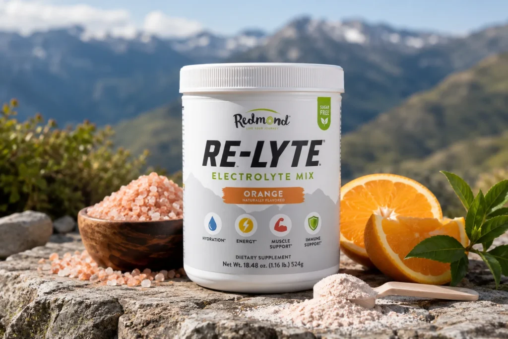 Re-Lyte electrolyte powder made with mineral-rich clean ingredients.