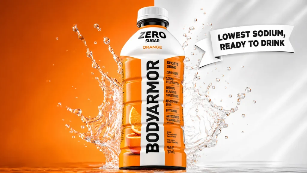 BODYARMOR Zero Orange Lowest sodium ready-to-drink option