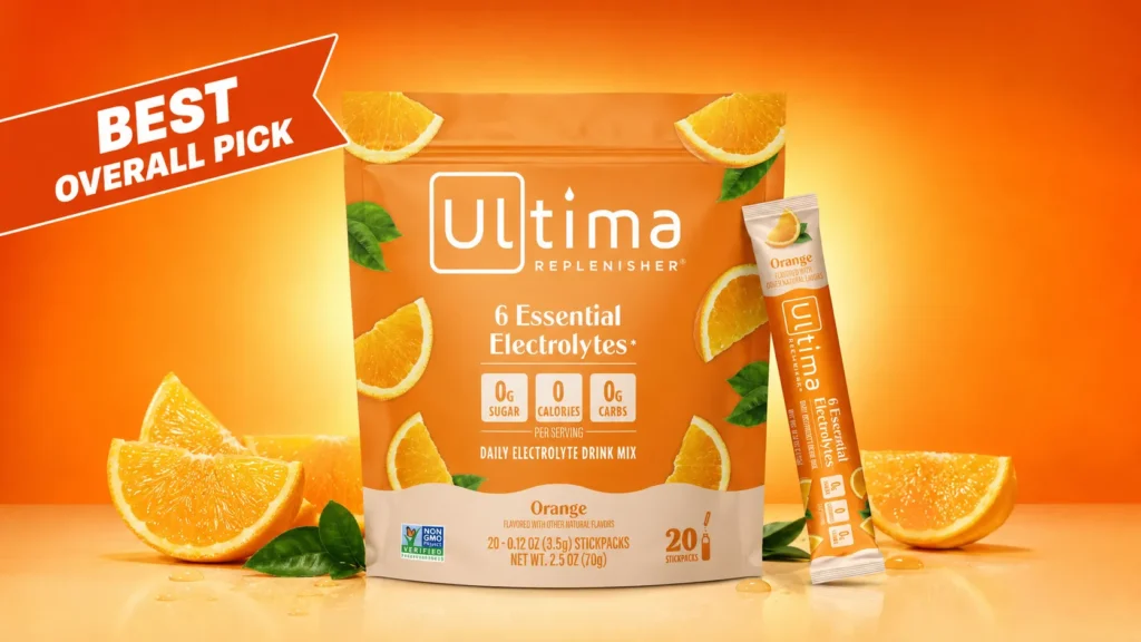 Ultima Replenisher Orange – Best overall low-sodium powder
