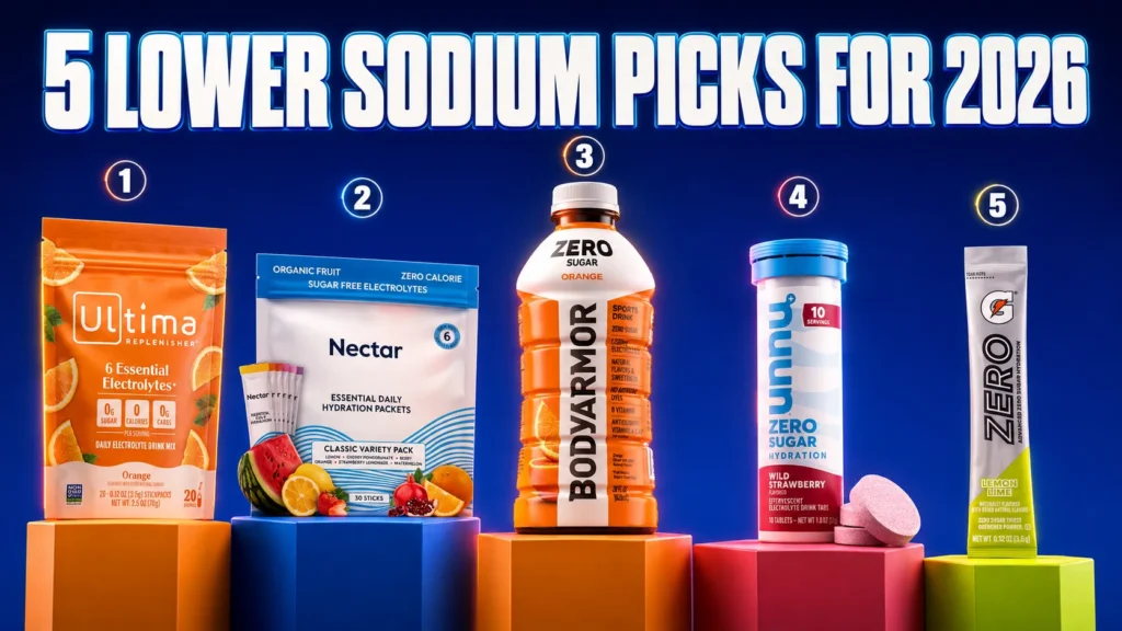 5 Lower Sodium Electrolyte Drinks for 2026