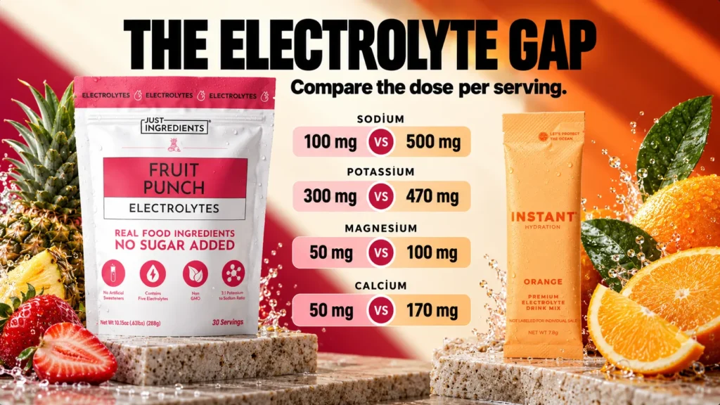 Just Ingredients vs Instant Hydration at a Glance