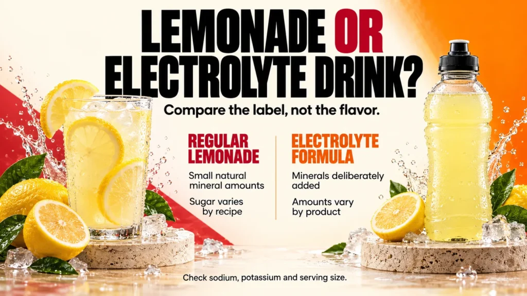 Lemonade vs Lemonade-Flavored Electrolyte Drinks