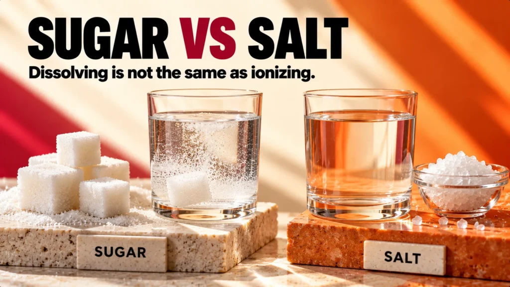 Sugar and salt behave differently
